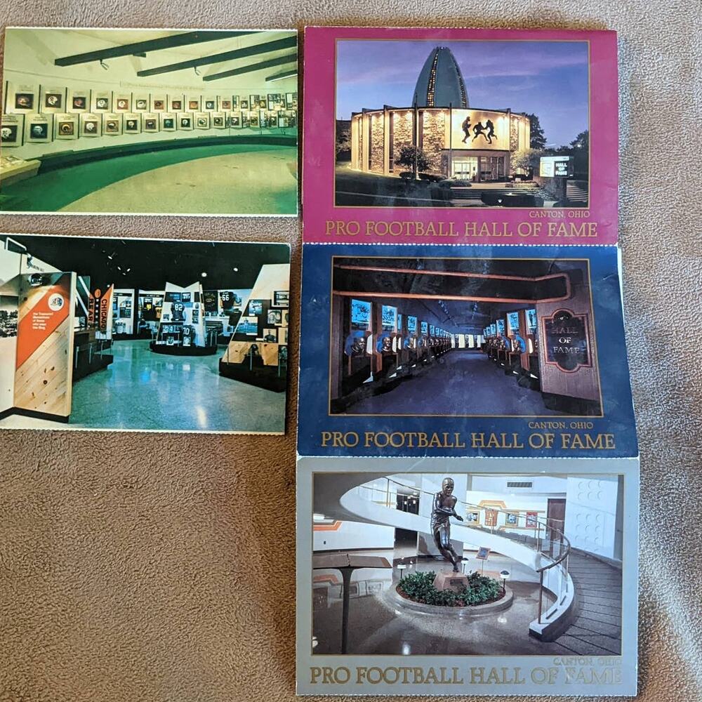 Lot Of 7 Pro Football Hall Of Fame Canton, Ohio Postcards